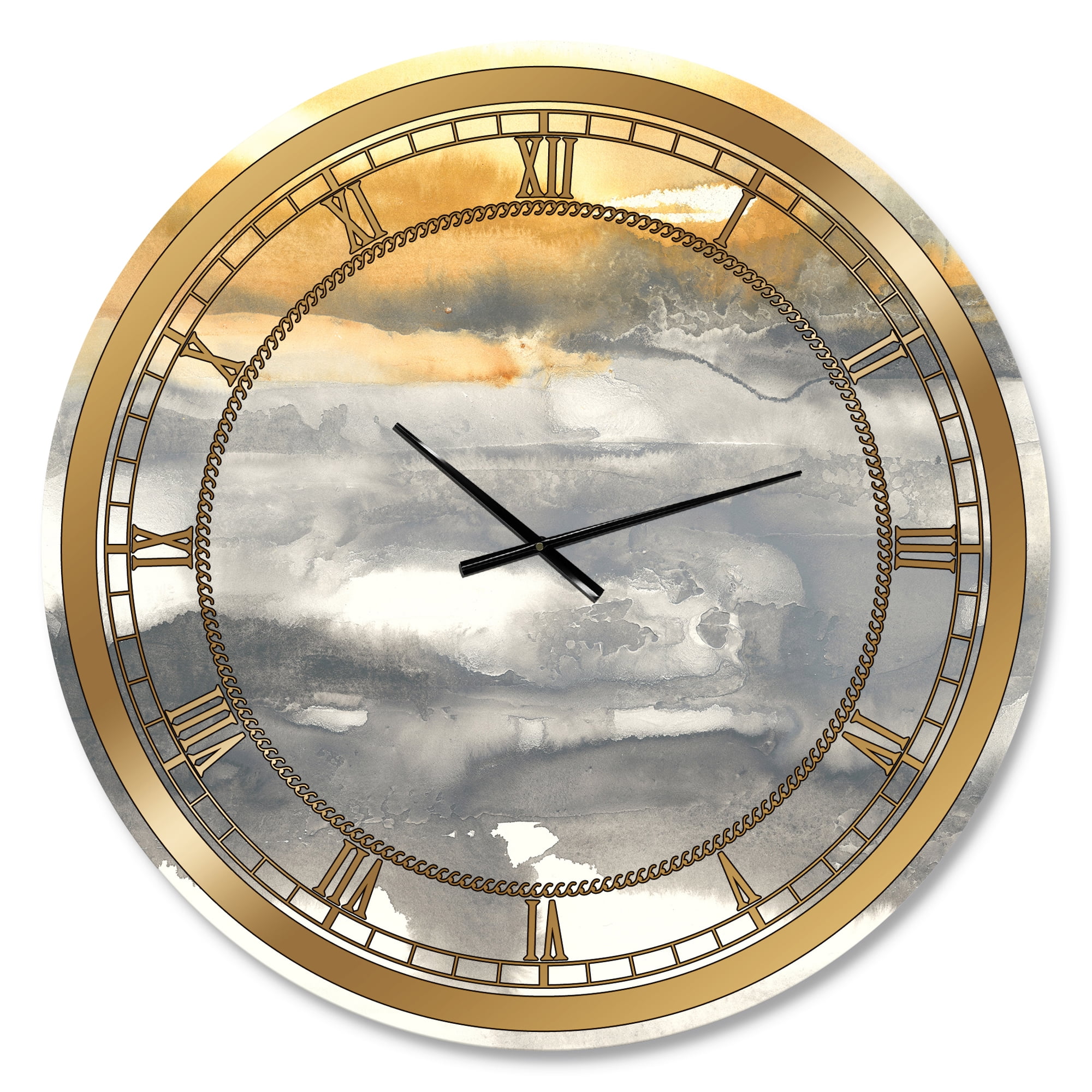 Designart 'Gold Glamour Direction II' Glam Wall Clock