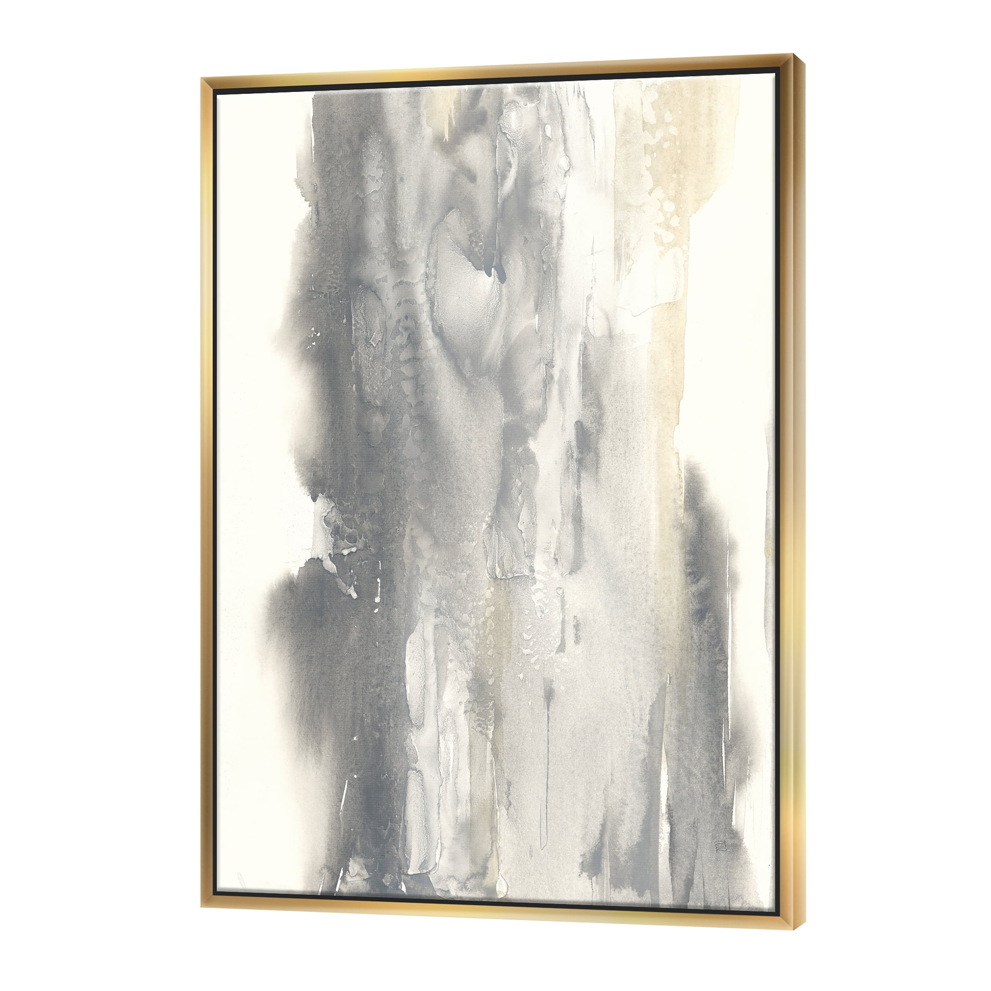 Designart ' Gold Glamour Direction II ' Modern & Contemporary Framed Canvas