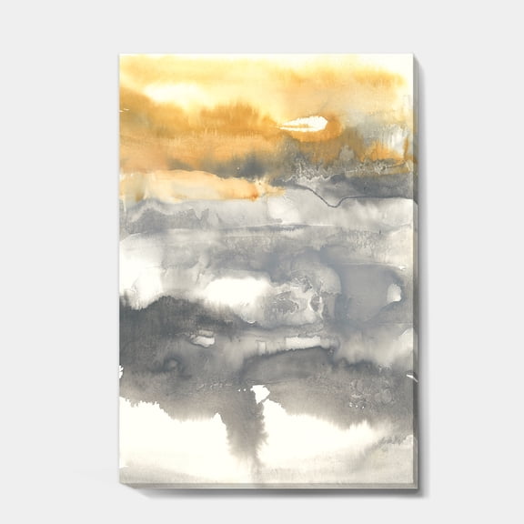 Designart 'Gold Glamour Direction II' Modern & Contemporary Premium Canvas Wall Art