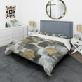 thumbnail image 1 of Designart 'Gold Glamour Squares I' Glam Duvet Cover Set, 1 of 1