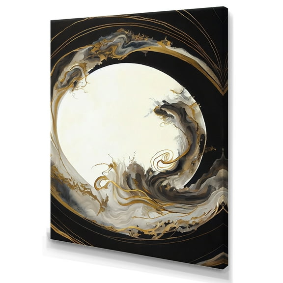 Designart Gold Glamour Wave I Canvas Wall Art