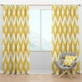 thumbnail image 1 of Designart 'Gold Glittering Lines Retro Pattern' Mid-Century Modern Blackout Curtain Panel, 1 of 4