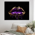 thumbnail image 1 of Designart "Gold Lips Of Luxury III" Fashion Wall Art For Kitchen, 1 of 5