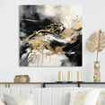 thumbnail image 1 of Designart "Gold Marble Exploration in Depth II" Modern Geometric Metal Art Print, 1 of 5