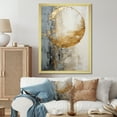thumbnail image 1 of Designart "Gold Moon Pottery In Minimalist Grey" Abstract Spirals Picture Framed Wall Art Living Room, 1 of 5