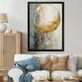 thumbnail image 1 of Designart "Gold Moon Pottery In Minimalist Grey" Abstract Spirals Picture Framed Wall Art Living Room, 1 of 5