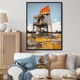 thumbnail image 1 of Designart "Gold Oil Rigs landscapes In Texas II" Cityscapes Floater Framed Wall Decor, 1 of 7