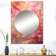 thumbnail image 1 of Designart "Gold Pink Fern Fonds Glamorous Foliage" Floral Mirror Wall Decor - Modern Gold Floral Large Mirror Wall Decor For Bedroom - 40" x 30" Inch, 1 of 5