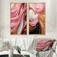 thumbnail image 1 of Designart "Gold Pink Succulent Alchemy Liquid Glam" Abstract Shapes Framed Wall Art Set Of 2 - Transitional Gold Gallery Wall Frame Set For Home Decor, 1 of 6