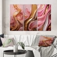 thumbnail image 1 of Designart "Gold Pink Succulent Alchemy Liquid Glam I" Abstract Shapes Wall Art Set Of 3 - Transitional Gold Gallery Set For Office Decor, 1 of 6