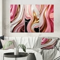 thumbnail image 1 of Designart "Gold Pink Succulent Alchemy Liquid Glam V" Abstract Shapes Wall Art Set Of 3 - Transitional Gold Gallery Set For Office Decor, 1 of 6