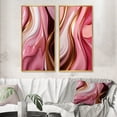 thumbnail image 1 of Designart "Gold Pink Succulent Alchemy Liquid Glam VI" Abstract Shapes Framed Wall Art Set Of 2 - Transitional Gold Frame Gallery Set For Office Decor, 1 of 6