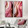 thumbnail image 1 of Designart "Gold Pink Succulent Alchemy Liquid Glam VI" Abstract Shapes Framed Wall Art Set Of 2 - Transitional Gold Frame Gallery Set For Office Decor, 1 of 6