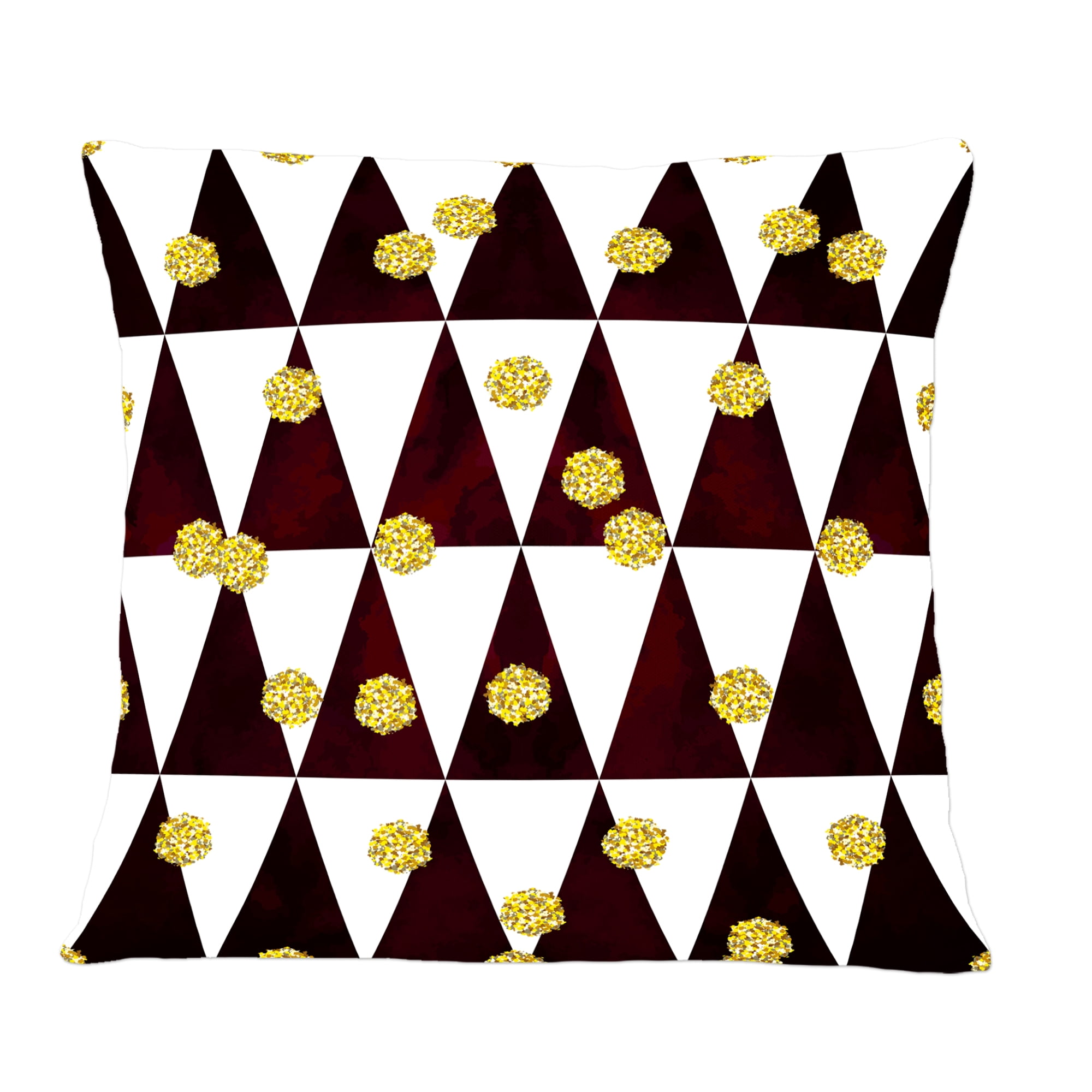 Designart Gold Polka Dot Pattern II' Mid-Century Modern Throw Pillow - 12x20