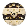 thumbnail image 1 of Designart 'Gold Polka Dot Retro Pattern I' Mid-Century Modern Wood Wall Clock, 1 of 5