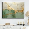 thumbnail image 1 of Designart "Gold Pottery In Green Minimalism" Abstract Spirals Floater Framed Wall Art Prints, 1 of 5