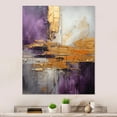 thumbnail image 1 of Designart "Gold Purple Fractal III" Fractals Metal Wall Decor, 1 of 1