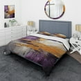 thumbnail image 1 of Designart "Gold Purple Fractal III" Modern Bedding Covert Set - Fractals Gold Abstract Bed Set With 1 Sham, 1 of 6