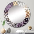 thumbnail image 1 of Designart "Gold Purple Fractal III" Modern Round Wall Mirror - Abstract Oval Mirror, 1 of 4