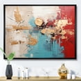 thumbnail image 1 of Designart "Gold Red composition Majesty" Abstract Collages Floater Framed Canvas Wall Art, 1 of 7