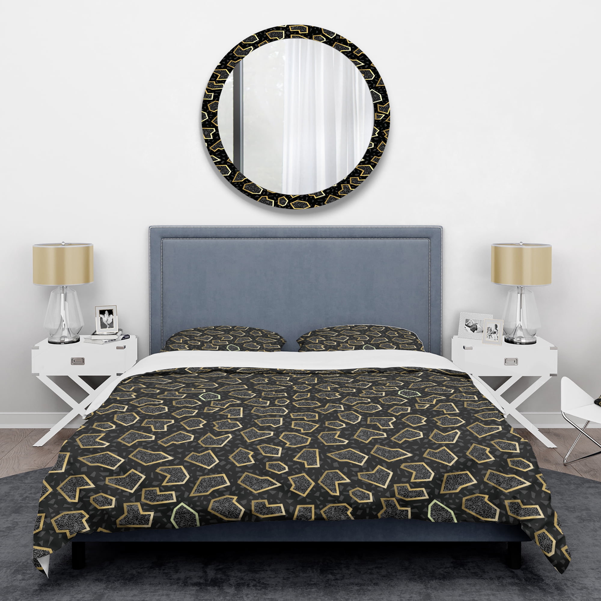 Designart 'Gold Retro 80s' Mid-Century Modern Duvet Cover Set