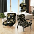 thumbnail image 1 of Designart "Gold Retro Circular Pattern" Upholstered Mid-Century Accent Chair - Arm Chair, 1 of 5