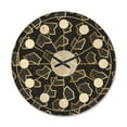 thumbnail image 1 of Designart 'Gold Shapes Retro Pattern' Mid-Century Modern Wood Wall Clock, 1 of 5