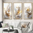thumbnail image 1 of Designart "Gold Sphere on White Fractal Delight II" Fractals Framed Wall Art Set Of 3 - Gold Transitional Frame Gallery Wall Set For Home Decor, 1 of 6