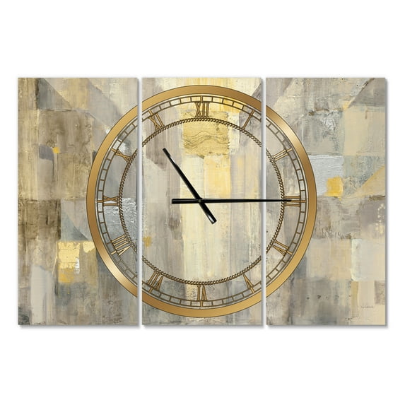 Designart 'Gold Square Watercolor' Modern Wall Clock