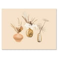 thumbnail image 1 of Designart ' Gold Vases With Bouquets Of Wildflowers I ' Traditional Canvas Wall Art Print, 1 of 4