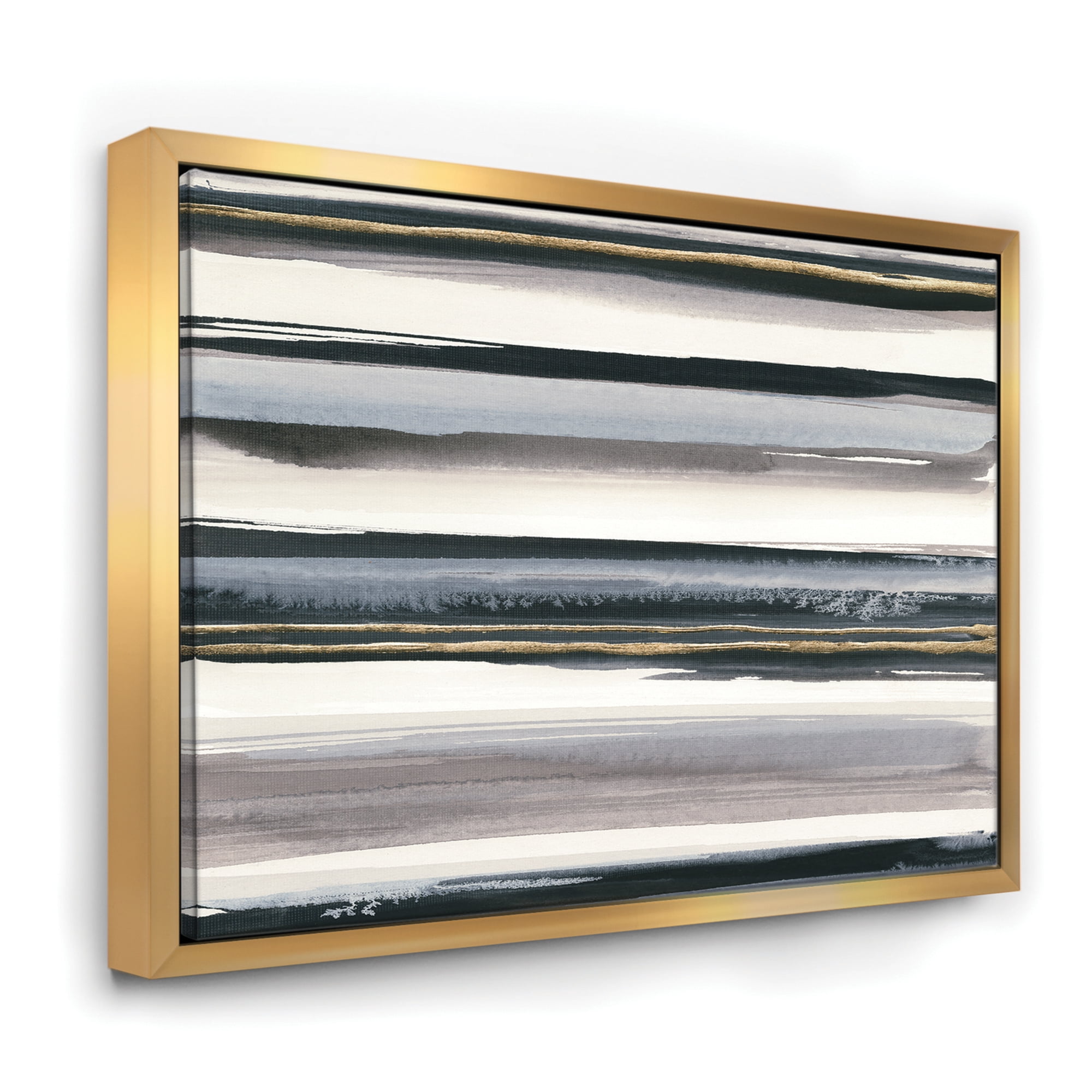 Designart ' Gold Watercolor Amethyst I ' Modern & Contemporary Framed Canvas