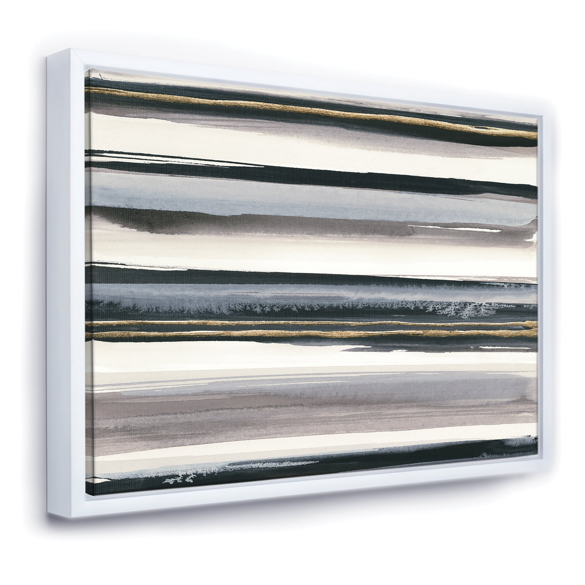 Designart ' Gold Watercolor Amethyst I ' Modern & Contemporary Framed Canvas