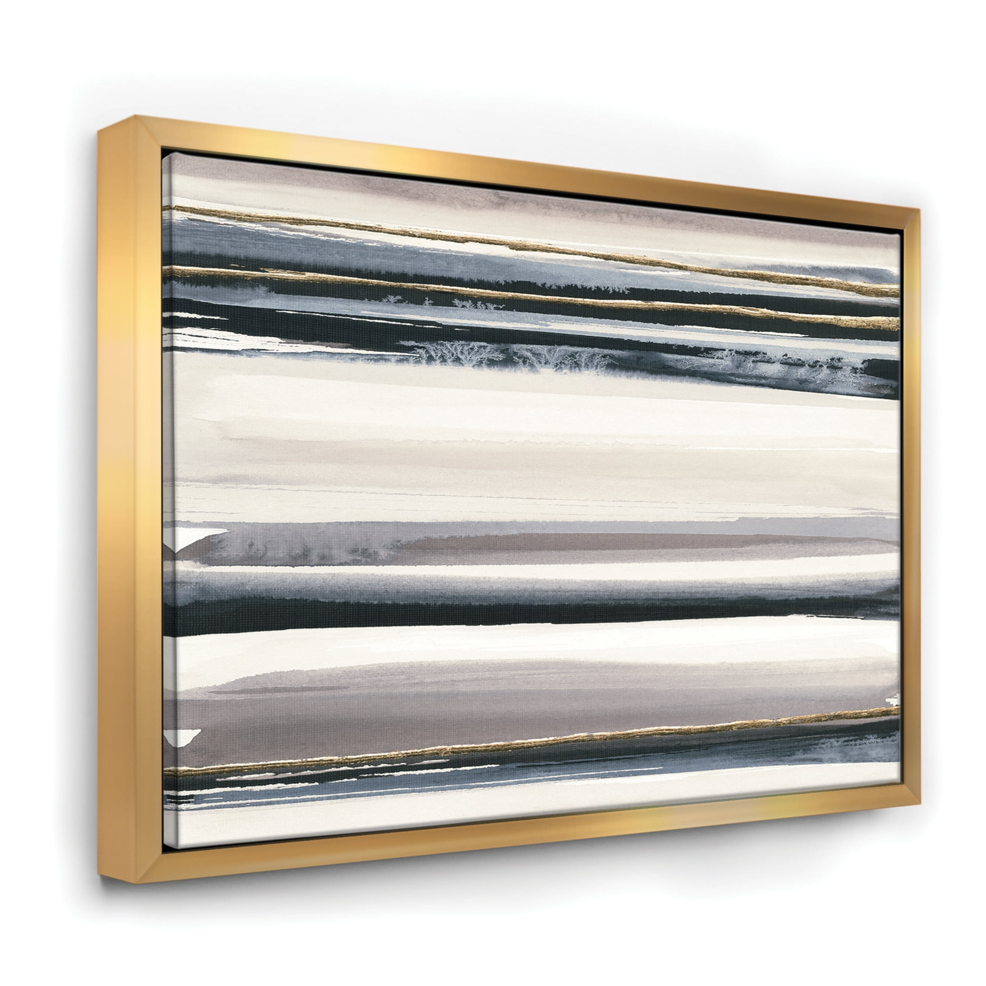 Designart ' Gold Watercolor Amethyst II ' Modern & Contemporary Framed Canvas