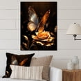 thumbnail image 1 of Designart "Gold and Black Butterfly Essence blooms III In Gold and Yellow"Butterfly Animal Metal Wall Art Gold Modern Living Room Wall Art, 1 of 6