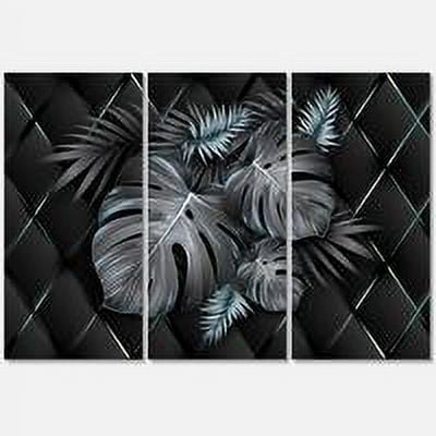 Designart ' Gold and Black Tropical Leaves I ' Modern Canvas Wall Art Print