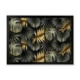 thumbnail image 1 of Designart 'Gold and Black Tropical Leaves II' Modern Framed Art Print, 1 of 1