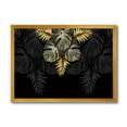 thumbnail image 1 of Designart 'Gold and Black Tropical Leaves IV' Modern Framed Art Print, 1 of 4