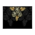 thumbnail image 1 of Designart 'Gold and Black Tropical Leaves IV' Modern Framed Canvas Wall Art Print, 1 of 5