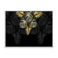 thumbnail image 1 of Designart 'Gold and Black Tropical Leaves IV' Modern Framed Canvas Wall Art Print, 1 of 5