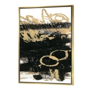Designart ' Gold and Black drift III ' Modern Glam Framed Canvas