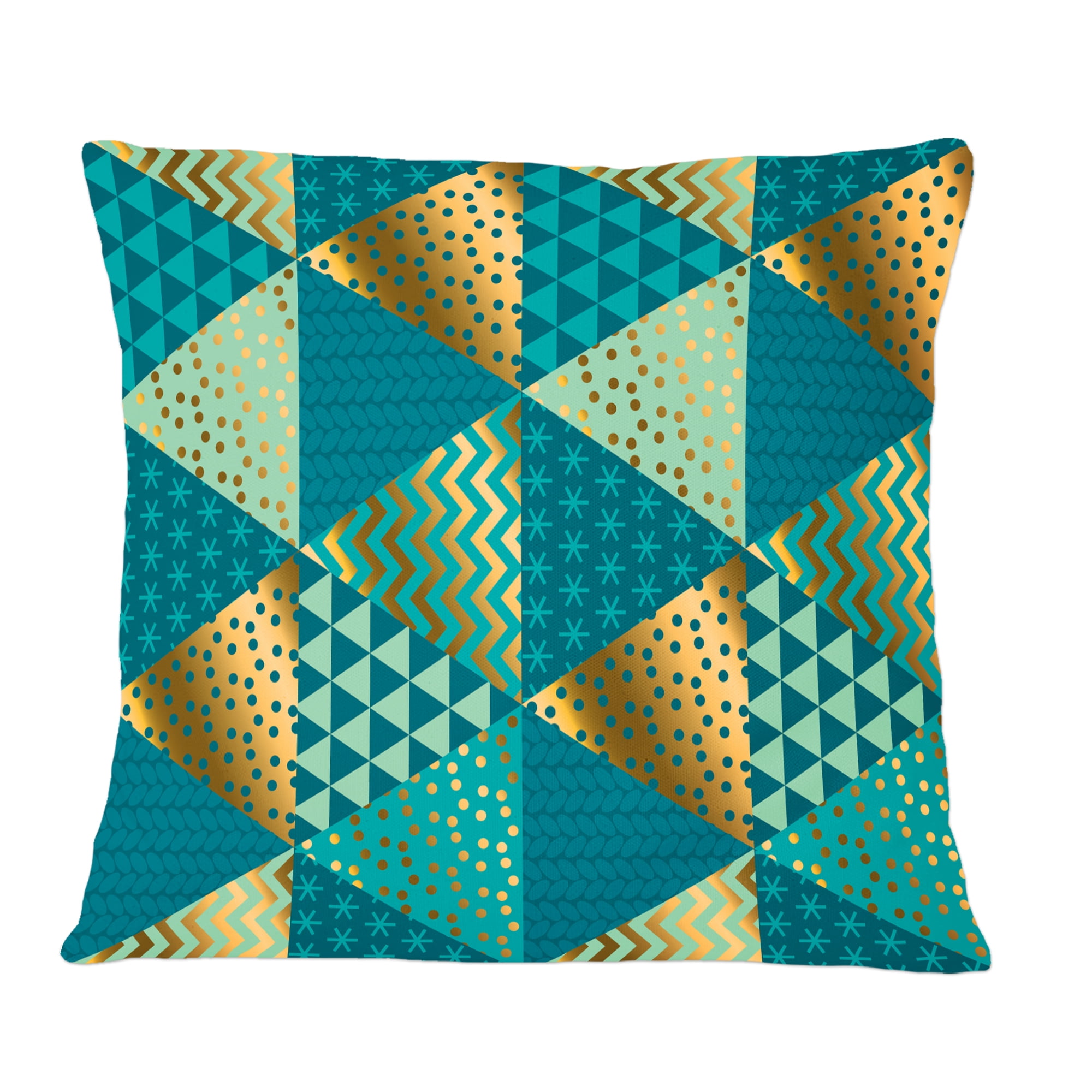 Designart Gold and Blue Dynamics I' Mid-Century Modern Throw Pillow - 12x20