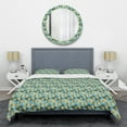 thumbnail image 1 of Designart 'Gold and Blue Dynamics V' Mid-Century Modern Duvet Cover Set, 1 of 1