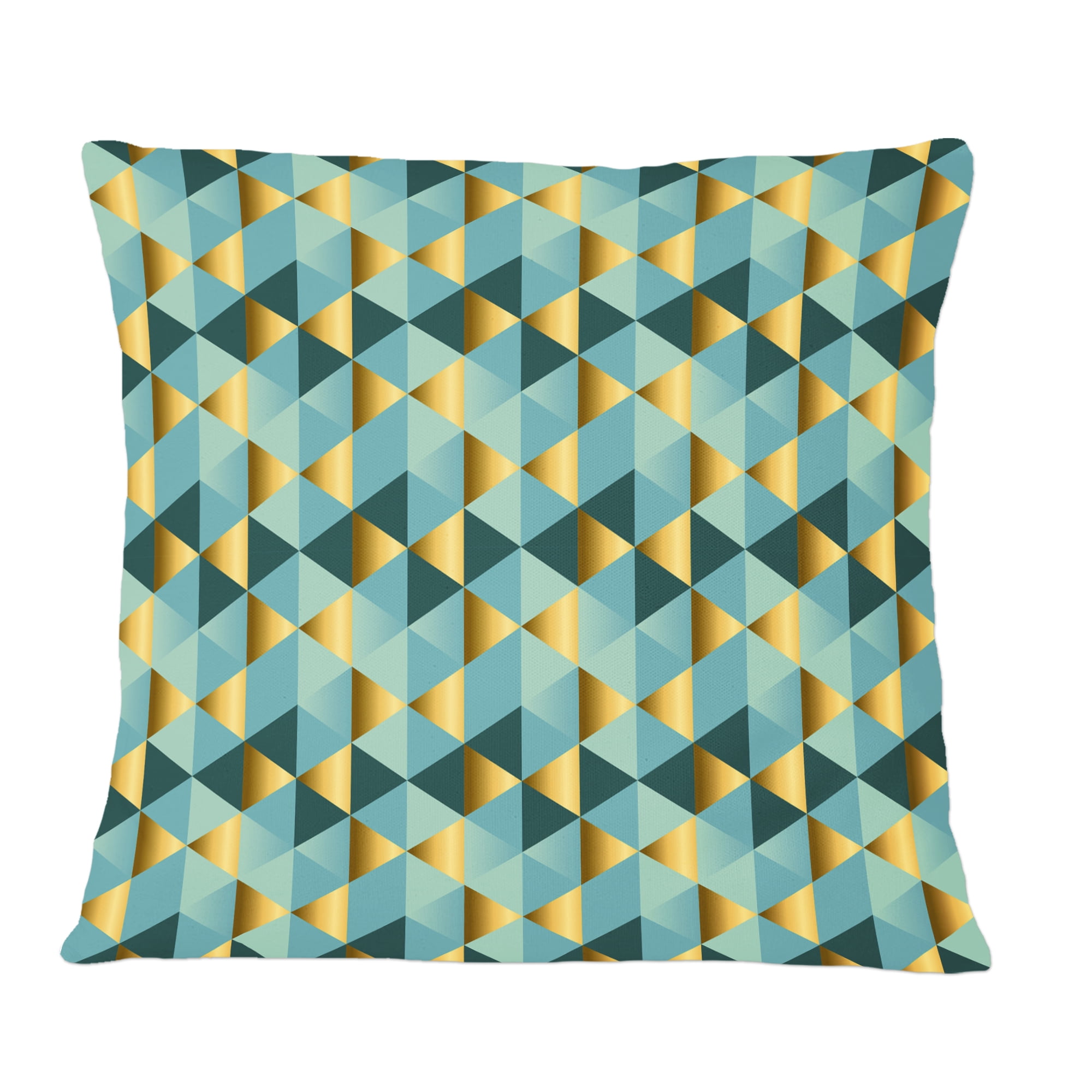 Designart Gold and Blue Dynamics V' Mid-Century Modern Throw Pillow - 12x20