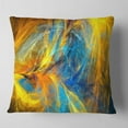 thumbnail image 1 of Designart Gold and Blue Psychedelic Pattern - Abstract Throw Pillow - 16x16, 1 of 4