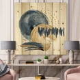 thumbnail image 1 of Designart 'Gold and Dark Blue Abstract Circle Ocean Texture' Modern Print on Natural Pine Wood, 1 of 5