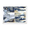 thumbnail image 1 of Designart 'Gold and Dark Blue Abstract II' Modern Framed Art Print, 1 of 4