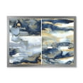 thumbnail image 1 of Designart 'Gold and Dark Blue Abstract II' Modern Framed Art Print, 1 of 4