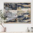 thumbnail image 1 of Designart 'Gold and Dark Blue Abstract II' Modern Print on Natural Pine Wood, 1 of 5