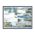 thumbnail image 1 of Designart 'Gold and Dark Blue Abstract Waves III' Modern Framed Canvas Wall Art Print, 1 of 4