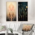 thumbnail image 1 of Designart "Gold and Pink Art Nouveau Geometry I" Modern Geometric Framed Wall Art Set Of 2 - Modern Pink Gallery Wall Frame Set For Home Decor, 1 of 6